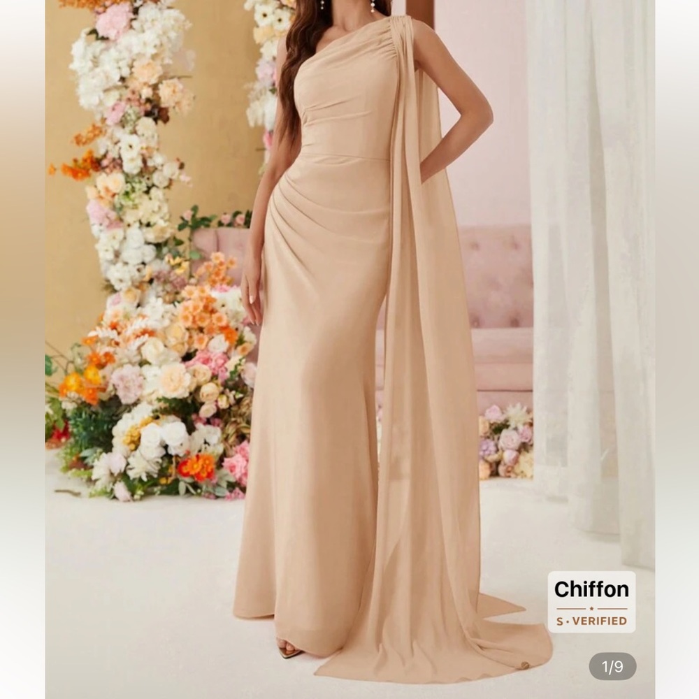 Elegant Beige Evening Gown